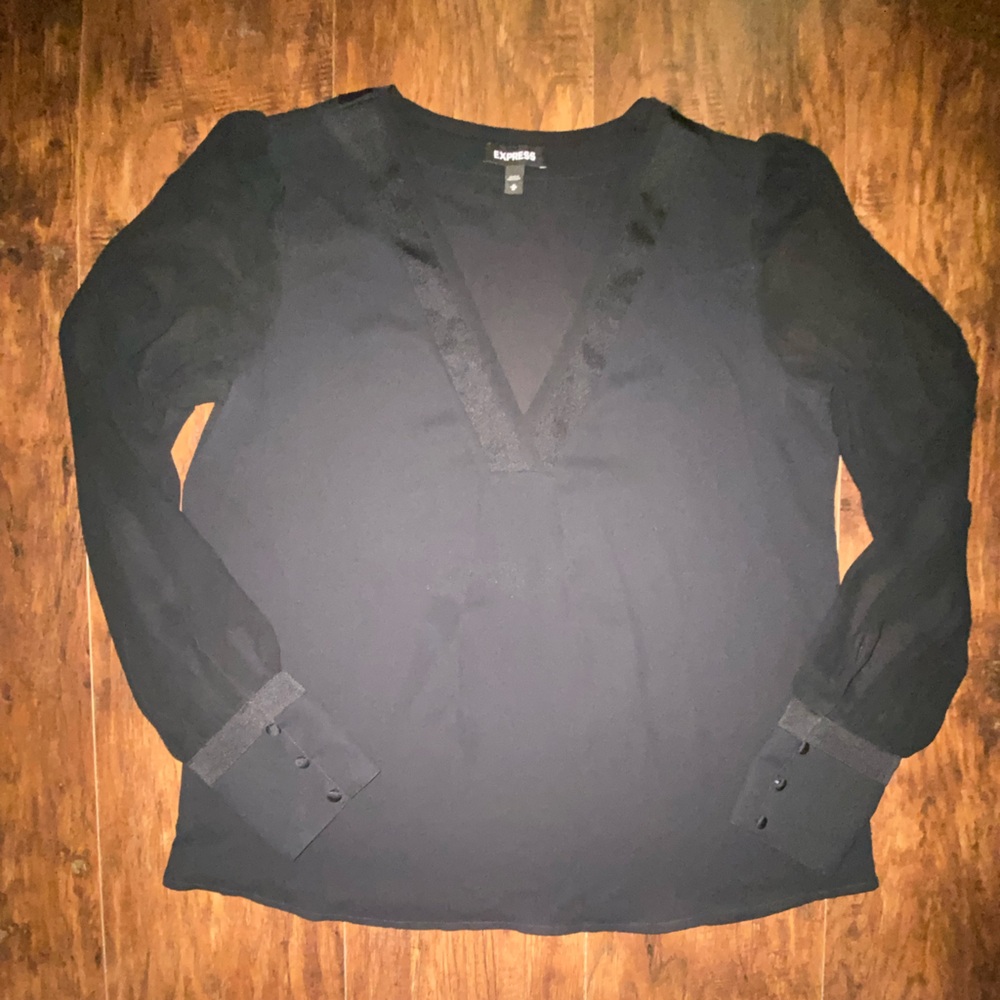 Express Black V-Neck Blouse